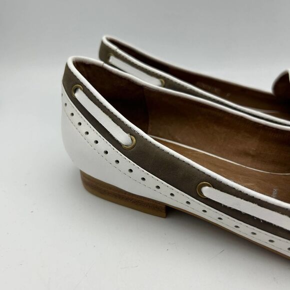 Jeffrey Campbell 7 Sunshine Loafer Flats Brown White Slip On Tassles - Picture 3 of 8